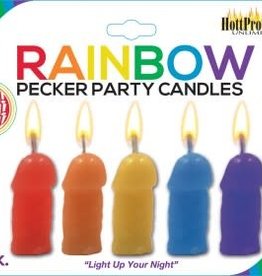 HOTT PRODUCTS Rainbow Pecker Party Candles - 5 Pack