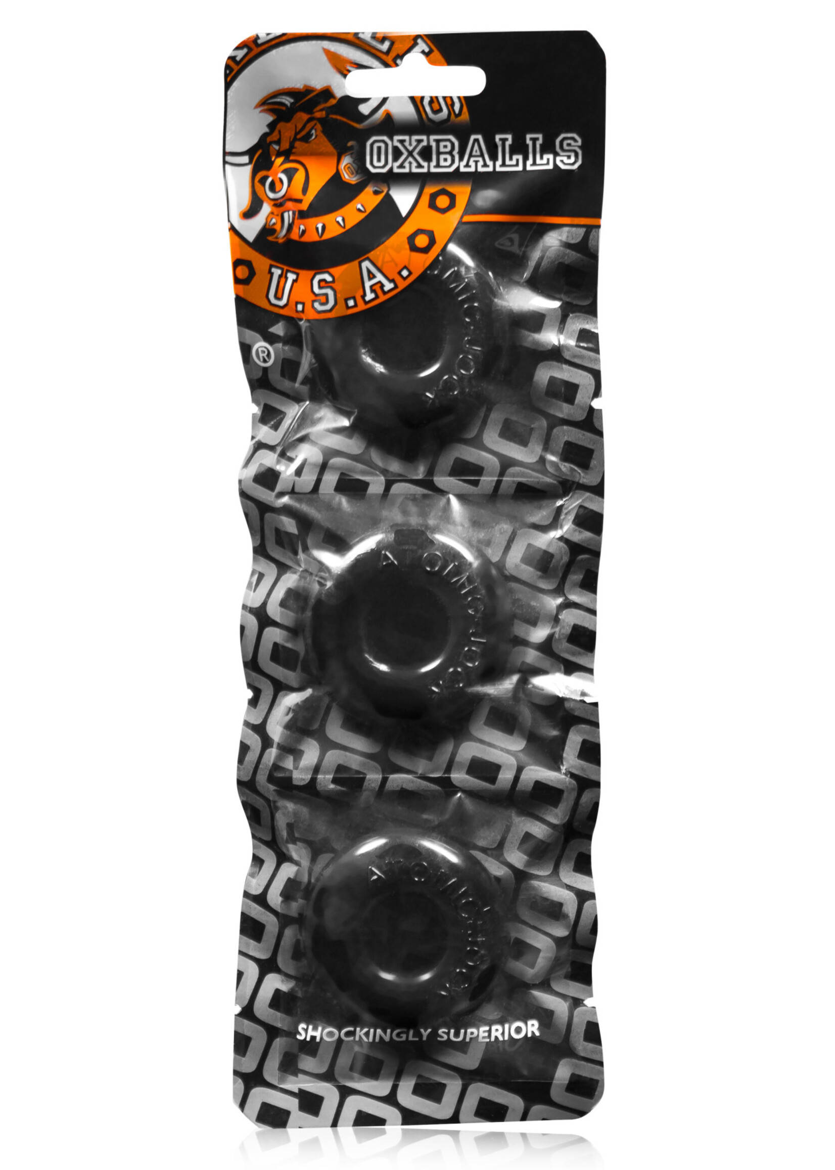 Oxballs Ringer Cockring 3 Pack - Small - Black