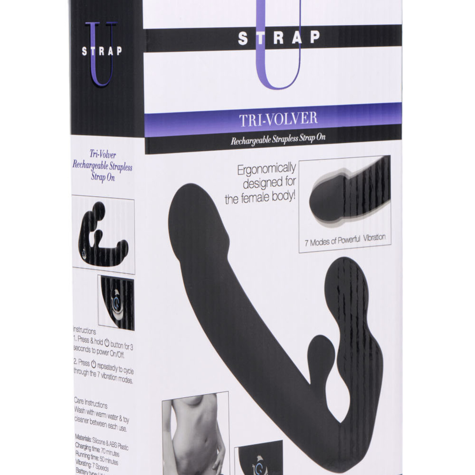 XR Brands Strap U Tri-Volver Rechargeable Strapless Strap On