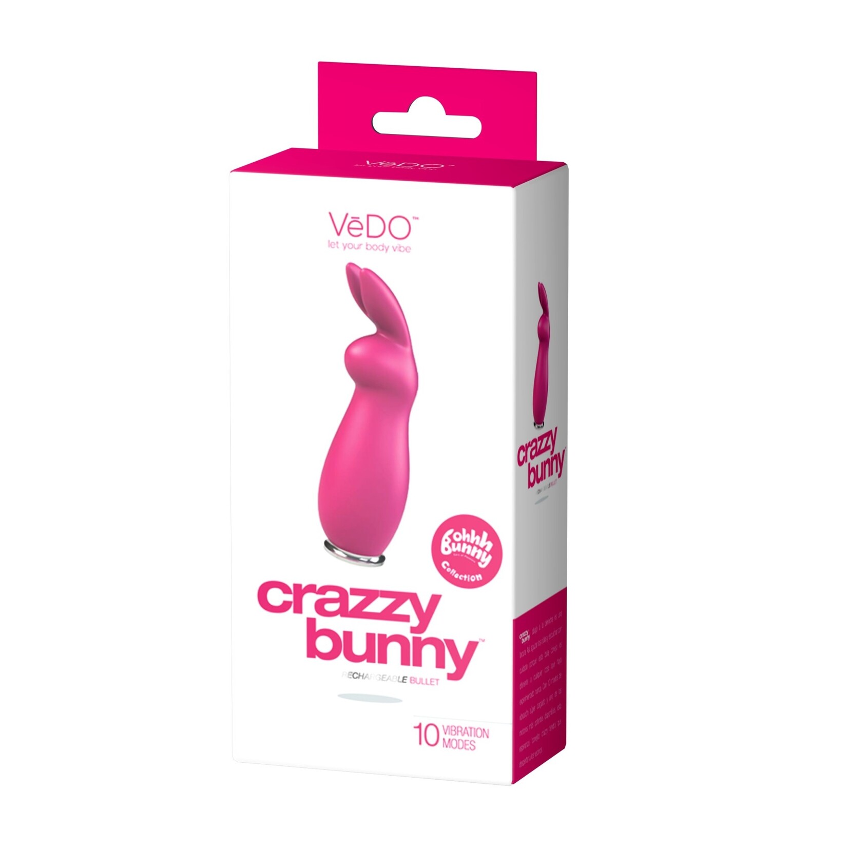 VeDO Crazzy Bunny Rechargeable Bullet - Pretty in Pink