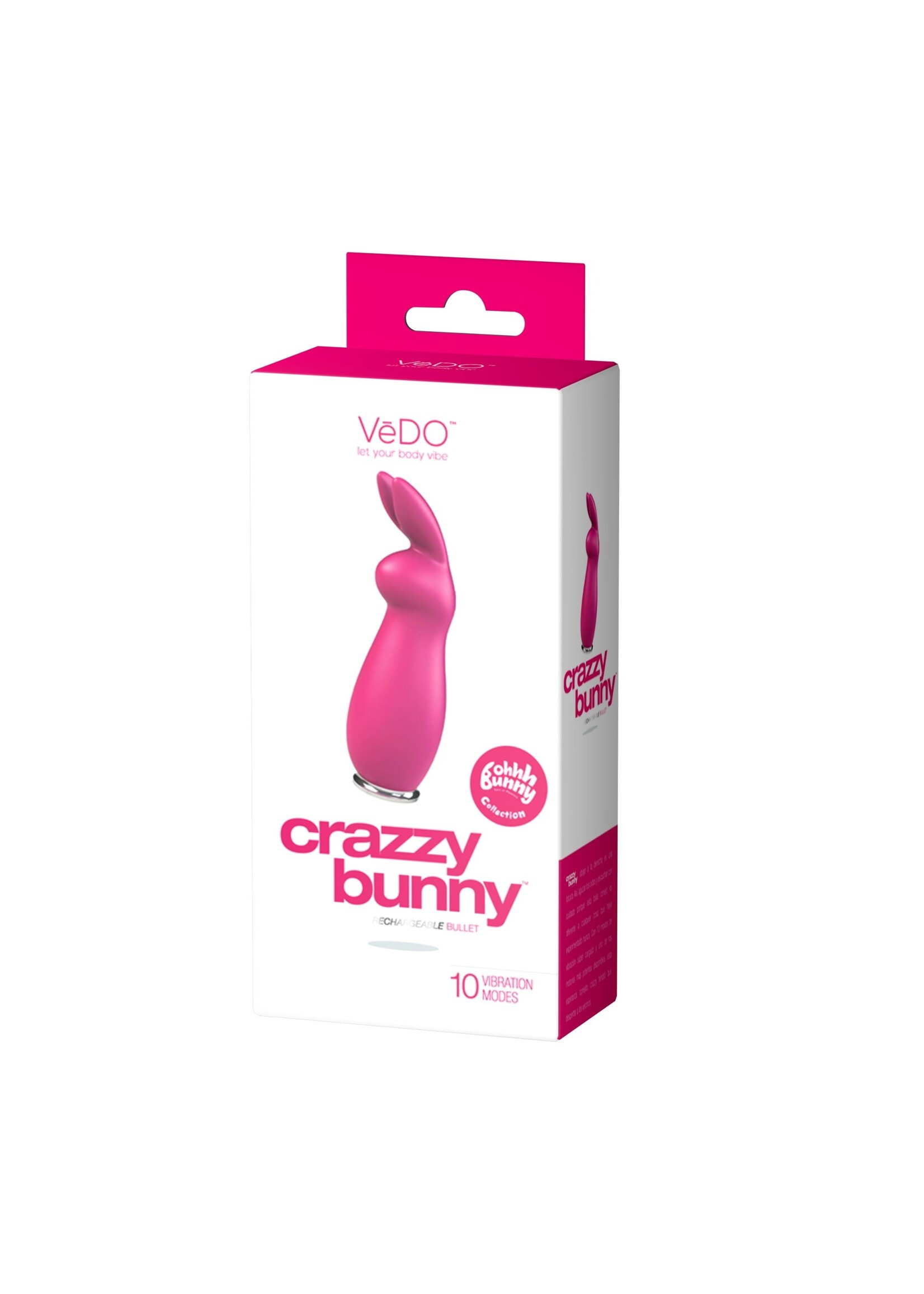 VeDO Crazzy Bunny Rechargeable Bullet - Pretty in Pink