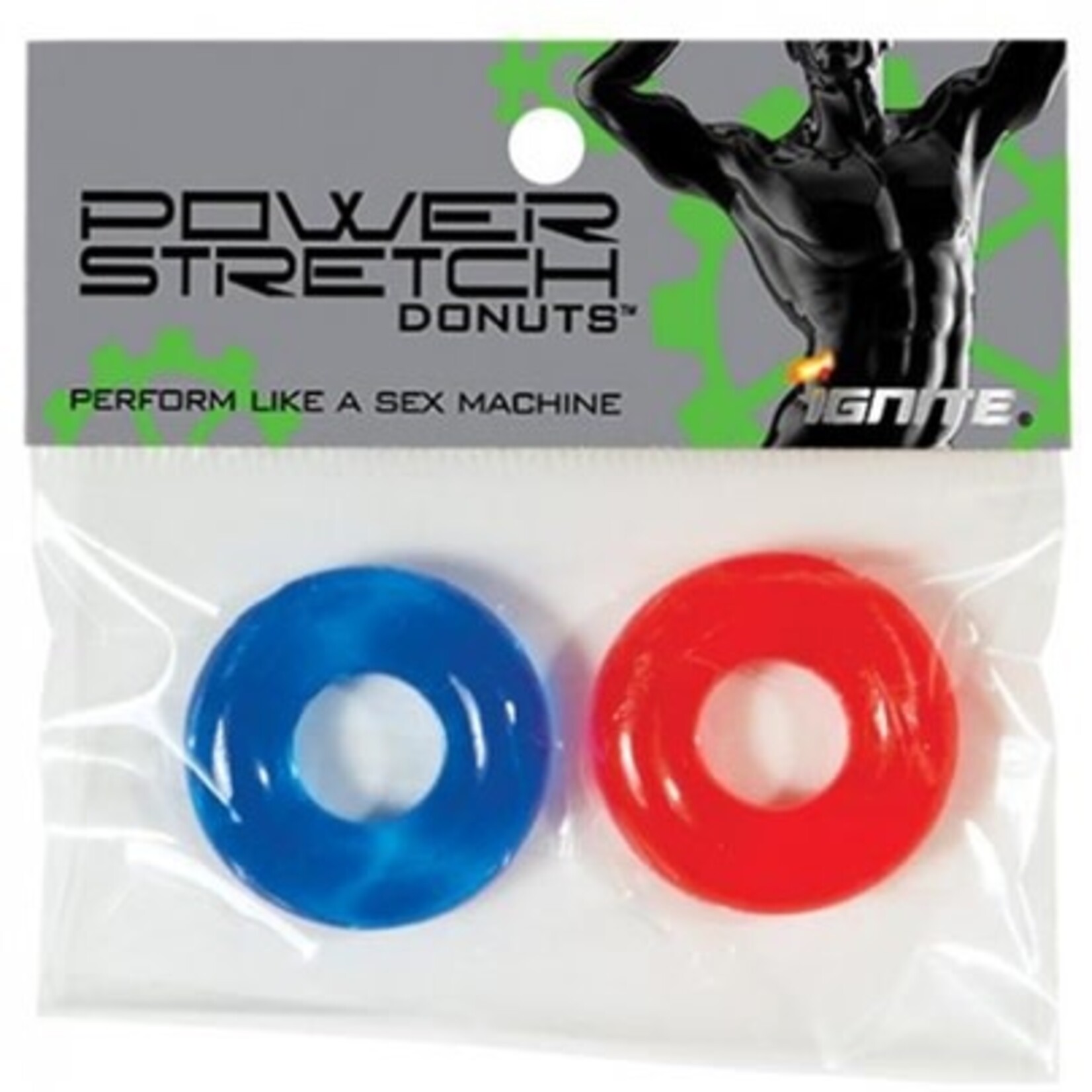 SI Novelties Power Stretch Donuts - 2 Pack - Red and Blue