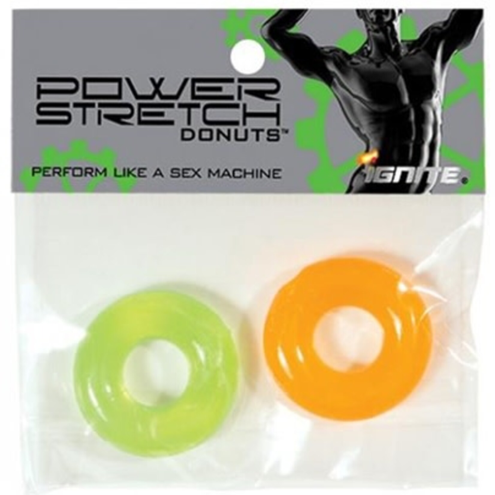 SI Novelties Power Stretch Donuts - 2 Pack - Orange and Green