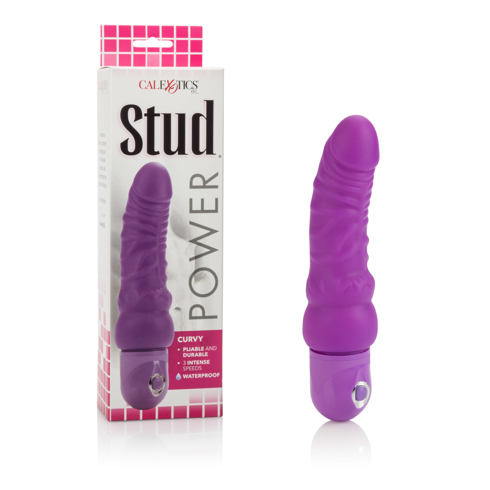 California Exotic Novelties Waterproof Power Stud Curvy Dong - Purple