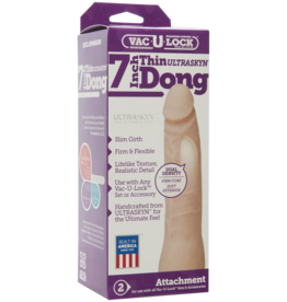 Doc Johnson Vac-U-Lock 7-Inch Ultraskyn Thin Dong - Vanilla