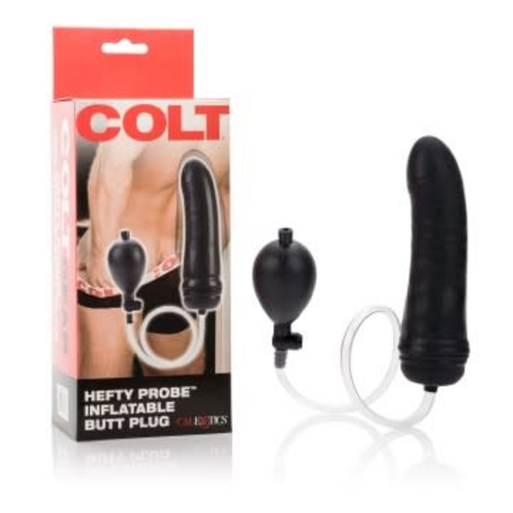 California Exotic Novelties Colt Hefty Probe Inflantatable Butt Plug - Black