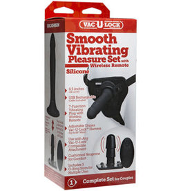 Doc Johnson Vac-U-Lock - Smooth Pleasure Set - Vibrating - Black