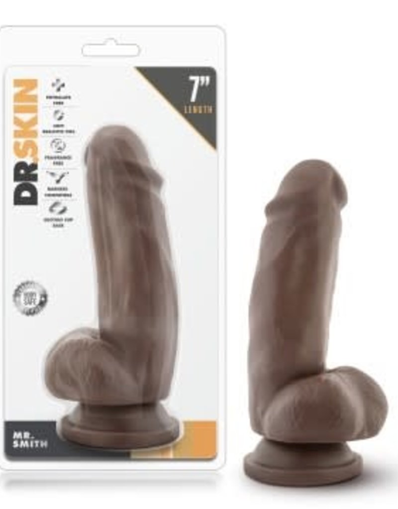 Blush Novelties Dr. Skin - Mr. Smith 7" Dildo With Suction Cup - Chocolate