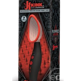 Doc Johnson's Kink Kink Pumped USB Rechargeable Automatic Vibrating Pussy Pump Splashproof Black And Red