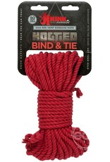 KINK by Doc Johnson Hogtied - Bind & Tie - 6mm Hemp Bondage Rope - 50 Feet - Red