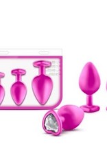 Blush Novelties Luxe - Bling Plugs Training Kit - Pink With White Gems