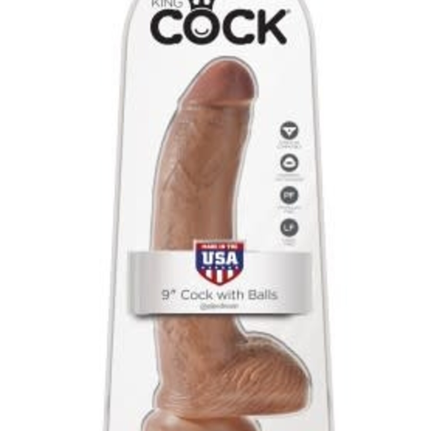Pipedream King Cock 9" Cock With Balls - Tan