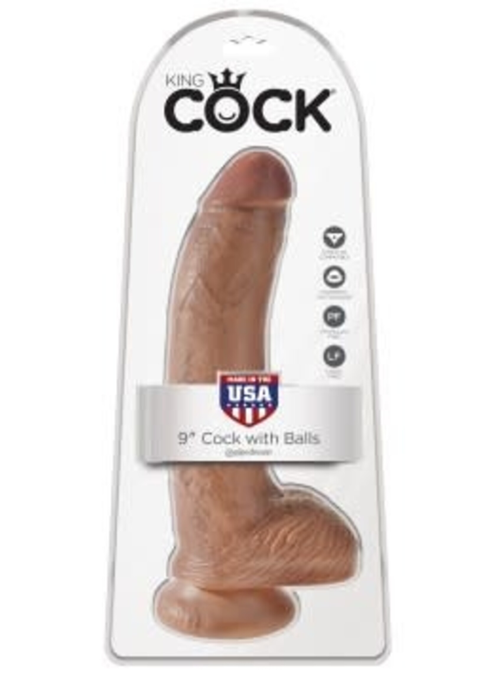 Pipedream King Cock 9" Cock With Balls - Tan