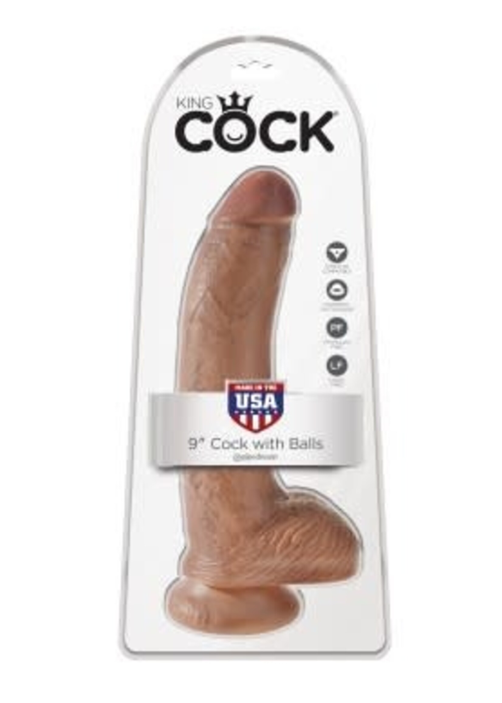 Pipedream King Cock 9" Cock With Balls - Tan