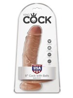 Pipedream King Cock 8" Cock With Balls - Tan