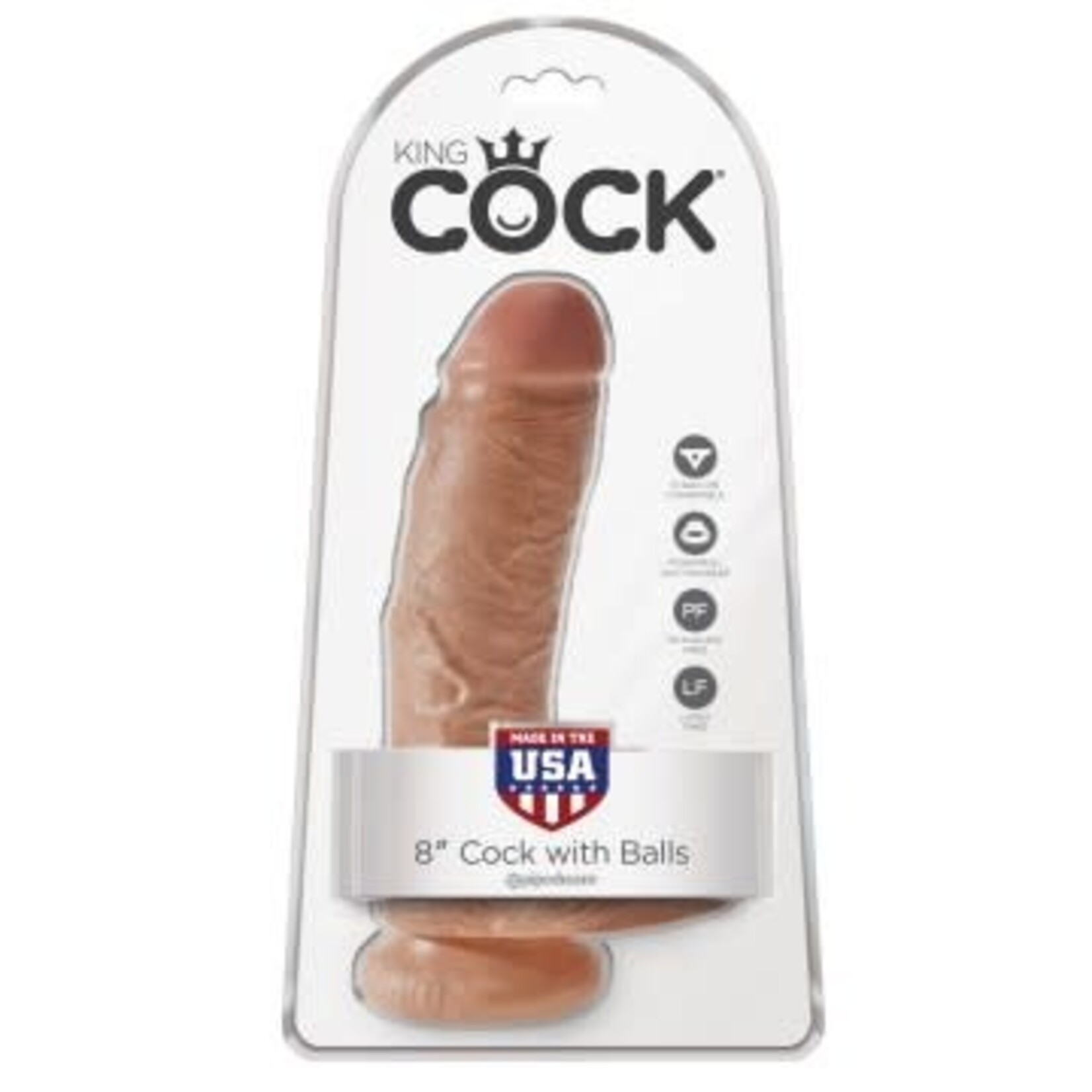 Pipedream King Cock 8" Cock With Balls - Tan