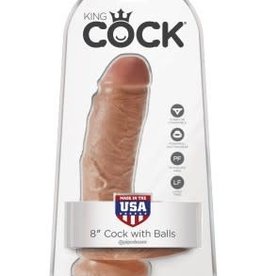 Pipedream King Cock 8" Cock With Balls - Tan