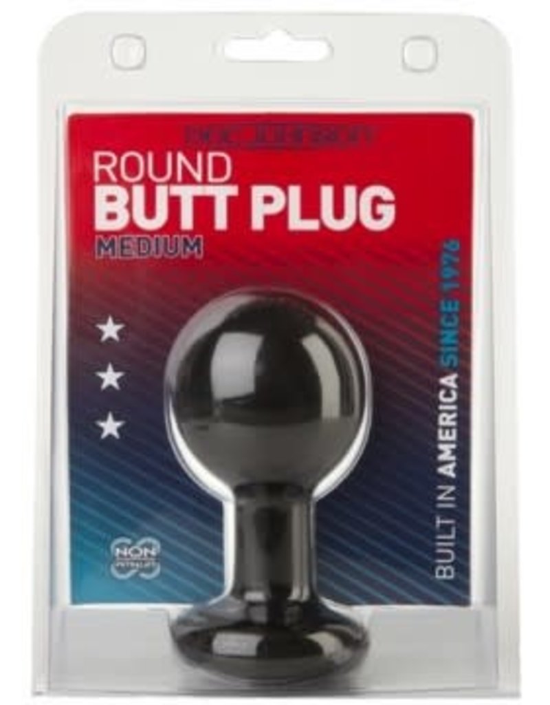 Doc Johnson Round Butt Plug - Medium - Black