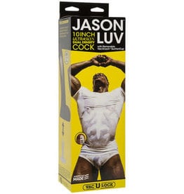 Doc Johnson Jason Luv - 10 Inch Ultraskyn Cock With Removable Vac-U-Lock Suction Cup - Chocolate