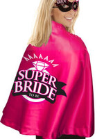 Little Genie Super Bride Cape and Mask - Hot Pink/black
