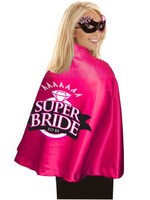 Little Genie Super Bride Cape and Mask - Hot Pink/black