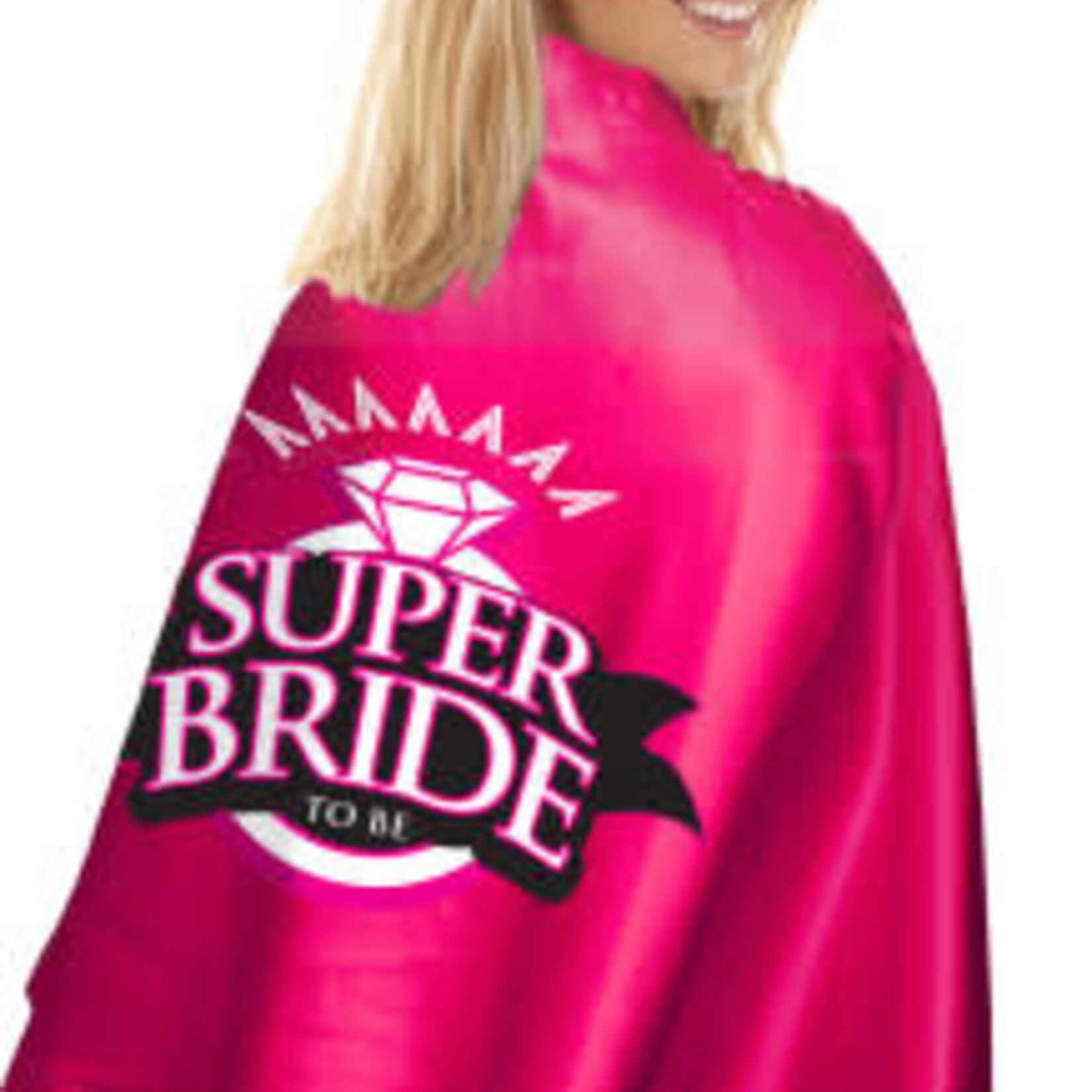 Little Genie Super Bride Cape and Mask - Hot Pink/black