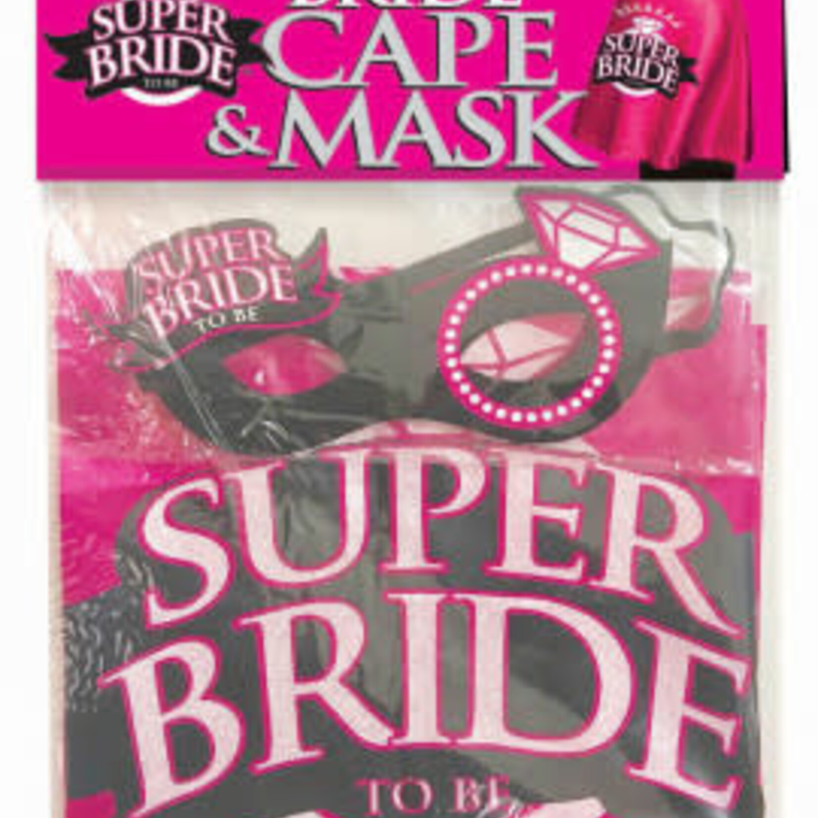 Little Genie Super Bride Cape and Mask - Hot Pink/black