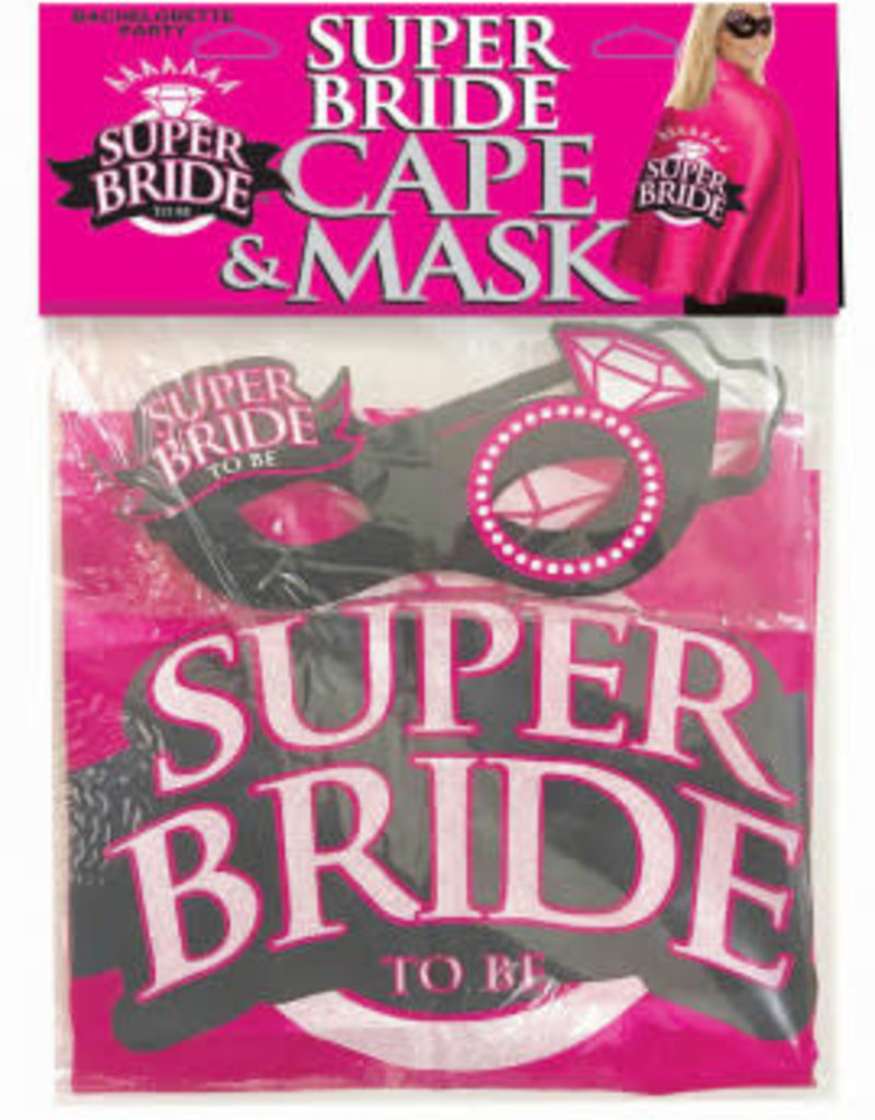Little Genie Super Bride Cape and Mask - Hot Pink/black