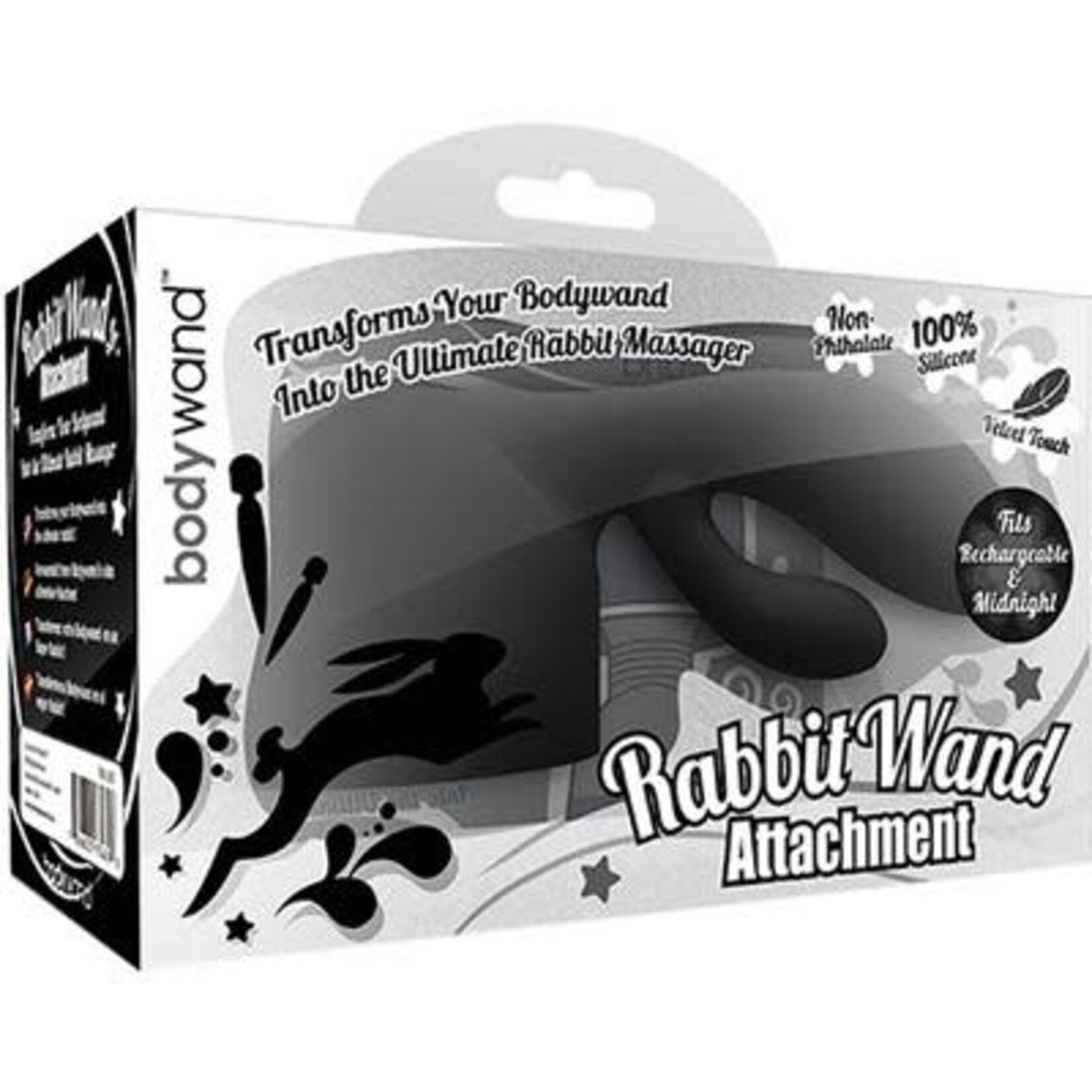 Bodywand Bodywand Rabbit Wand Silicone Attachment Black