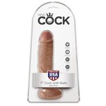 Pipedream King Cock 7" Cock With Balls - Tan