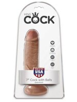 Pipedream King Cock 7" Cock With Balls - Tan