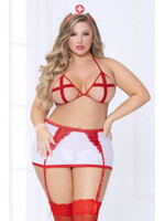 Seven Til Midnight 4pc Nurse Bedroom Costume - White/red - Queen Size