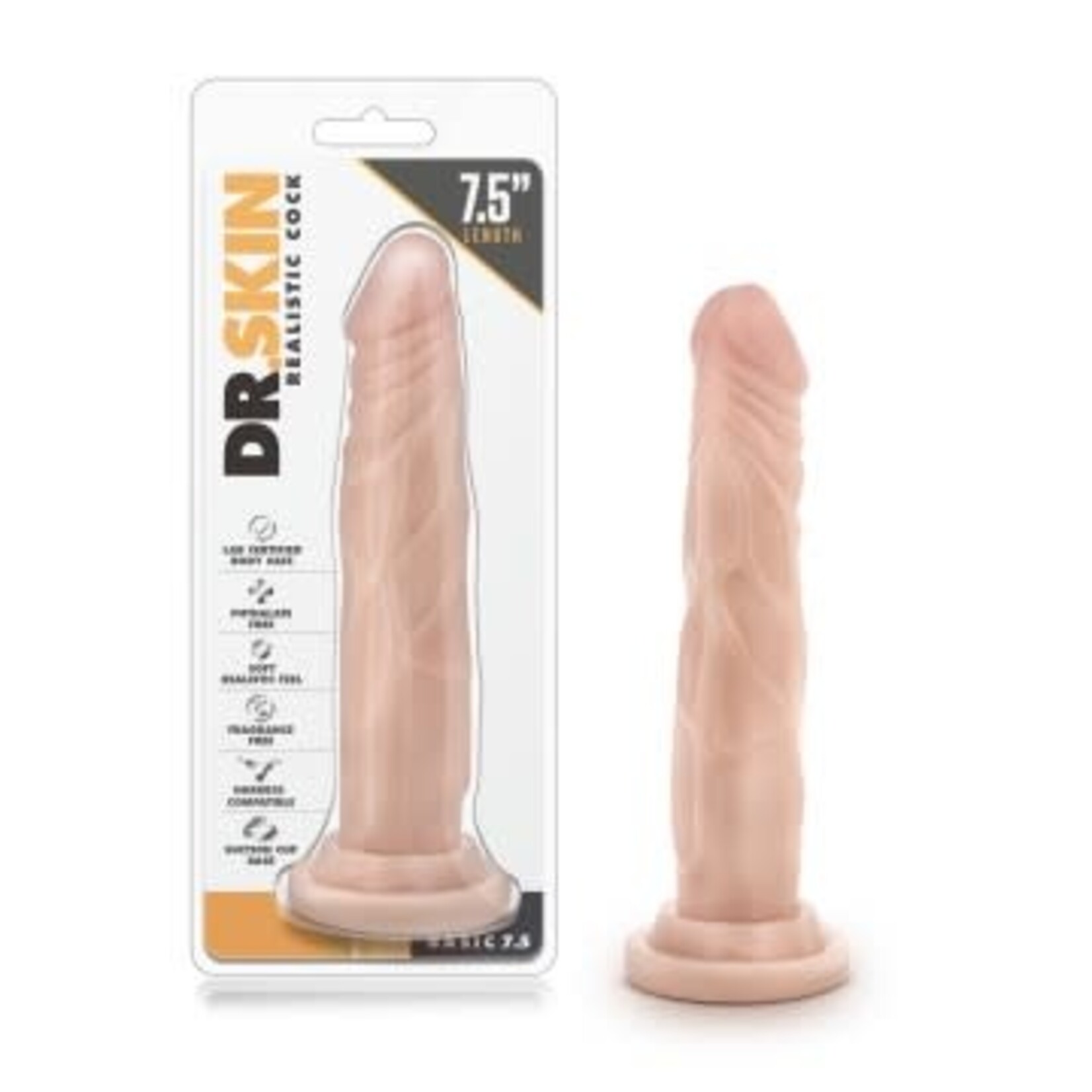 Blush Novelties Dr. Skin - Realistic Cock - Basic 7.5 - Beige