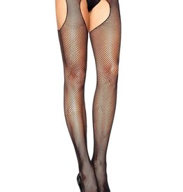 Leg Avenue Fishnet Suspender Pantyhose O/S BLACK