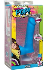 Doc Johnson American Pop Rebel Silicone Slim Dong With Balls With Vac-U-Lock Plug Blue 6 Inches