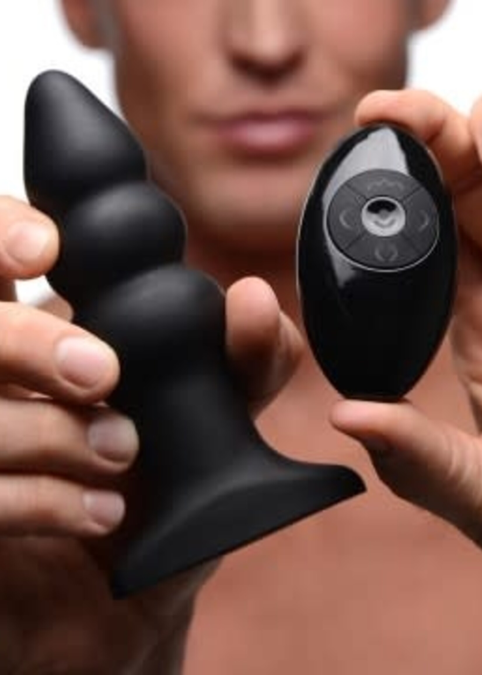 XR Brands Rimmers Rimmer Model I Rippled Rimming Plug With Remote