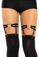 Leg Avenue Heart Thigh High Suspender Garter - One Size