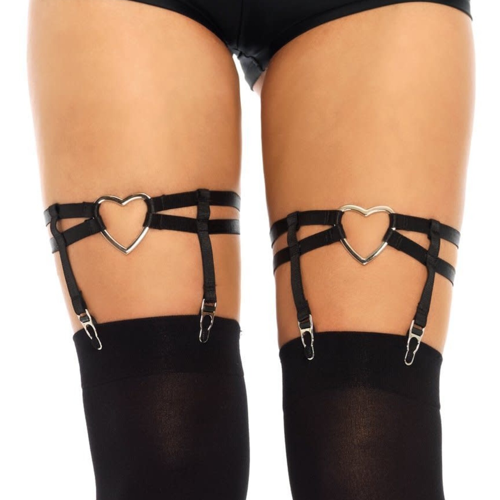 Leg Avenue Heart Thigh High Suspender Garter - One Size