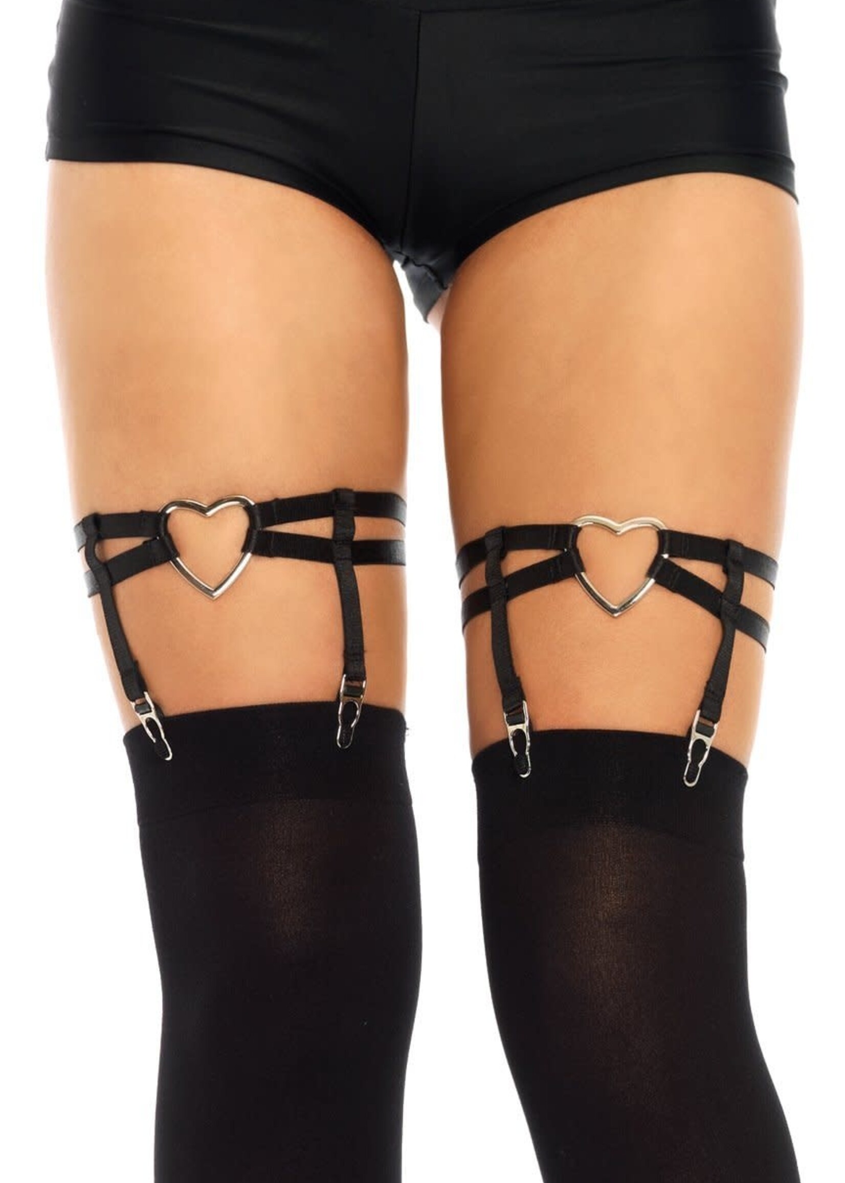 Leg Avenue Heart Thigh High Suspender Garter - One Size