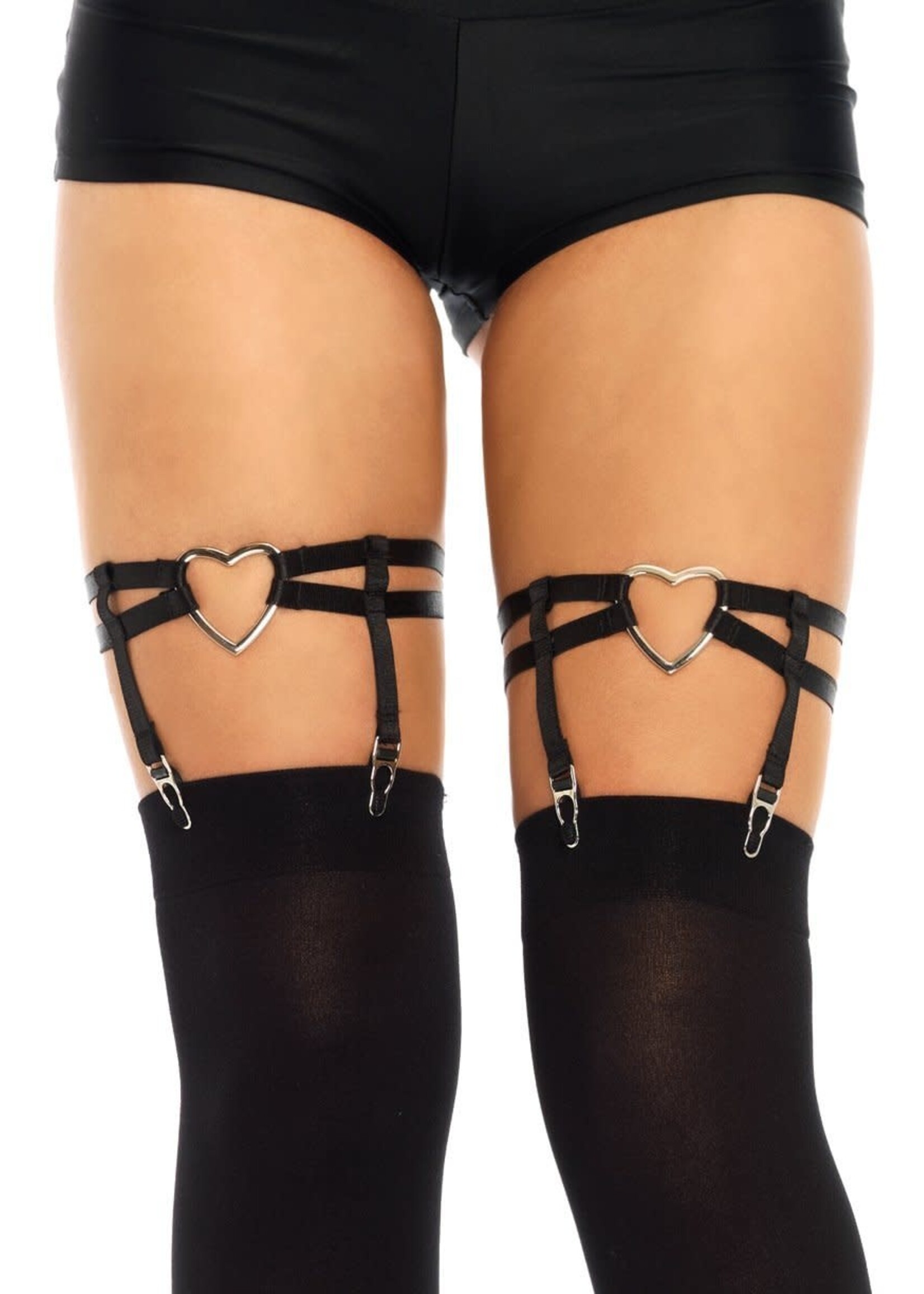 Leg Avenue Heart Thigh High Suspender Garter - One Size