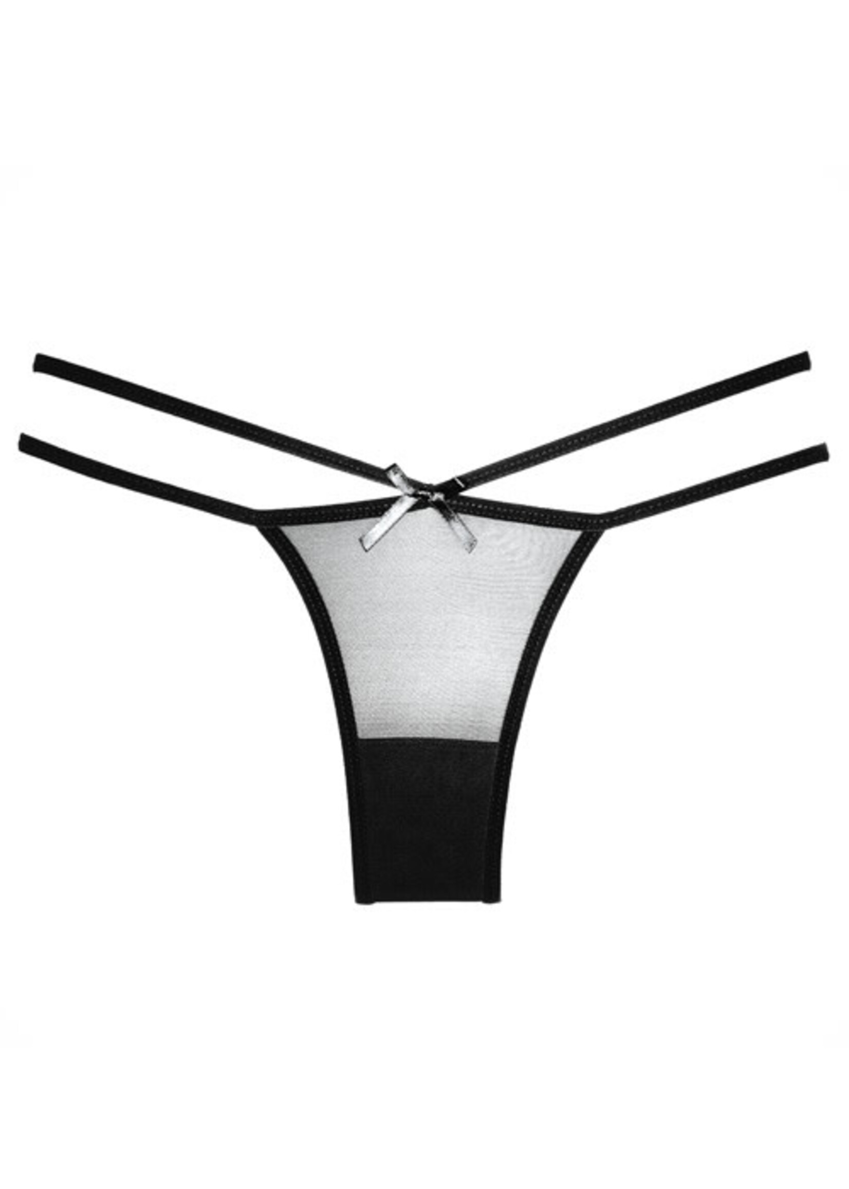 Allure Lingerie Adore Sheer Naughty Vanilla Panty Black O/S