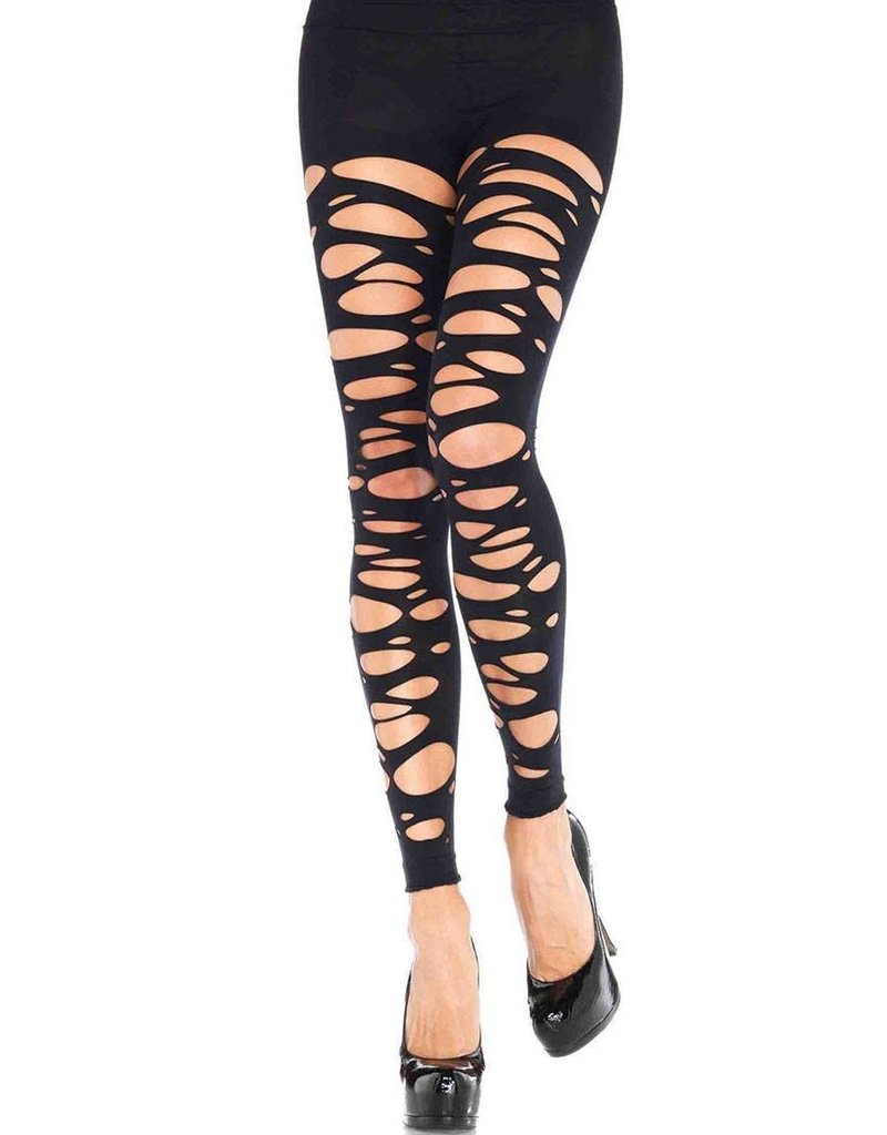 Leg Avenue Tattered footless tights O/S BLACK