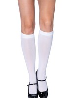 Leg Avenue Nylon Knee Hi O/S WHITE