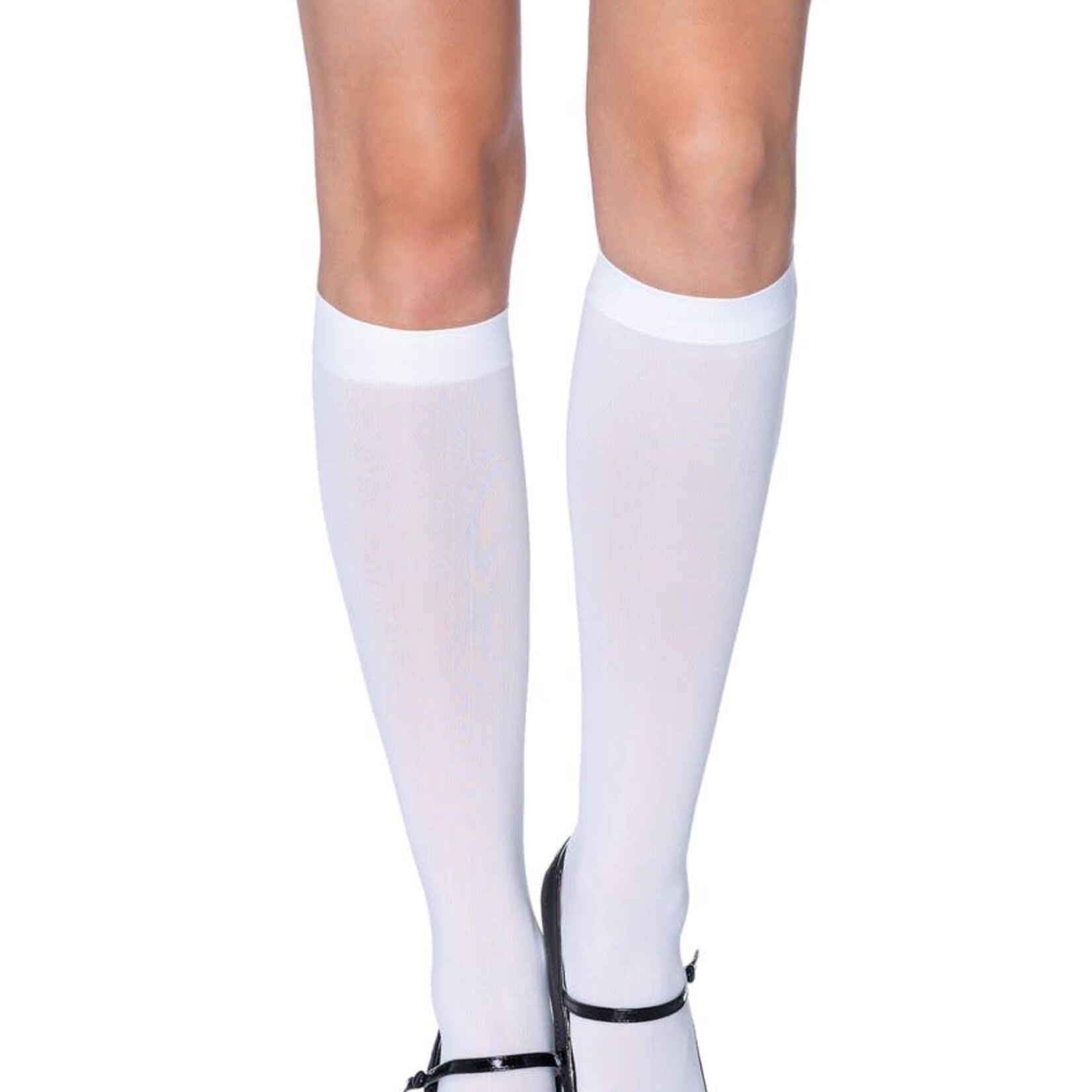 Leg Avenue Nylon Knee Hi O/S WHITE