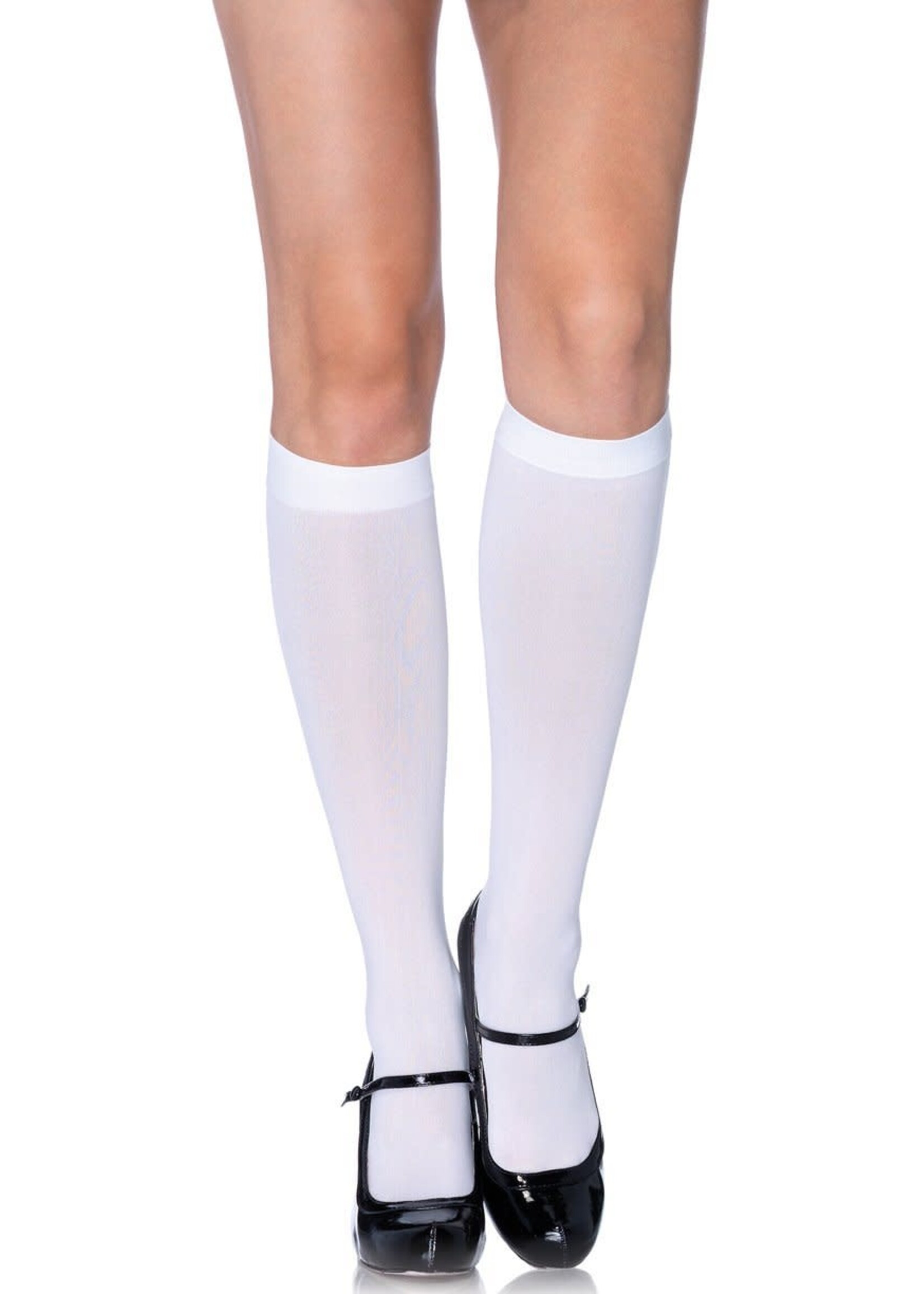 Leg Avenue Nylon Knee Hi O/S WHITE