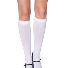 Leg Avenue Nylon Knee Hi O/S WHITE