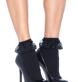 Leg Avenue Anklet W/Lace Ruffle O/S BLACK