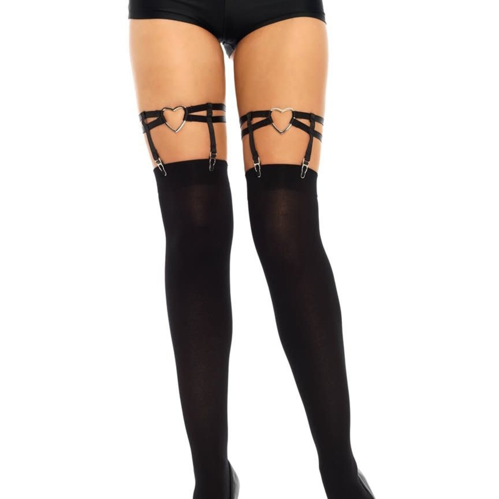 Leg Avenue Heart Thigh High Suspender Garter - One Size