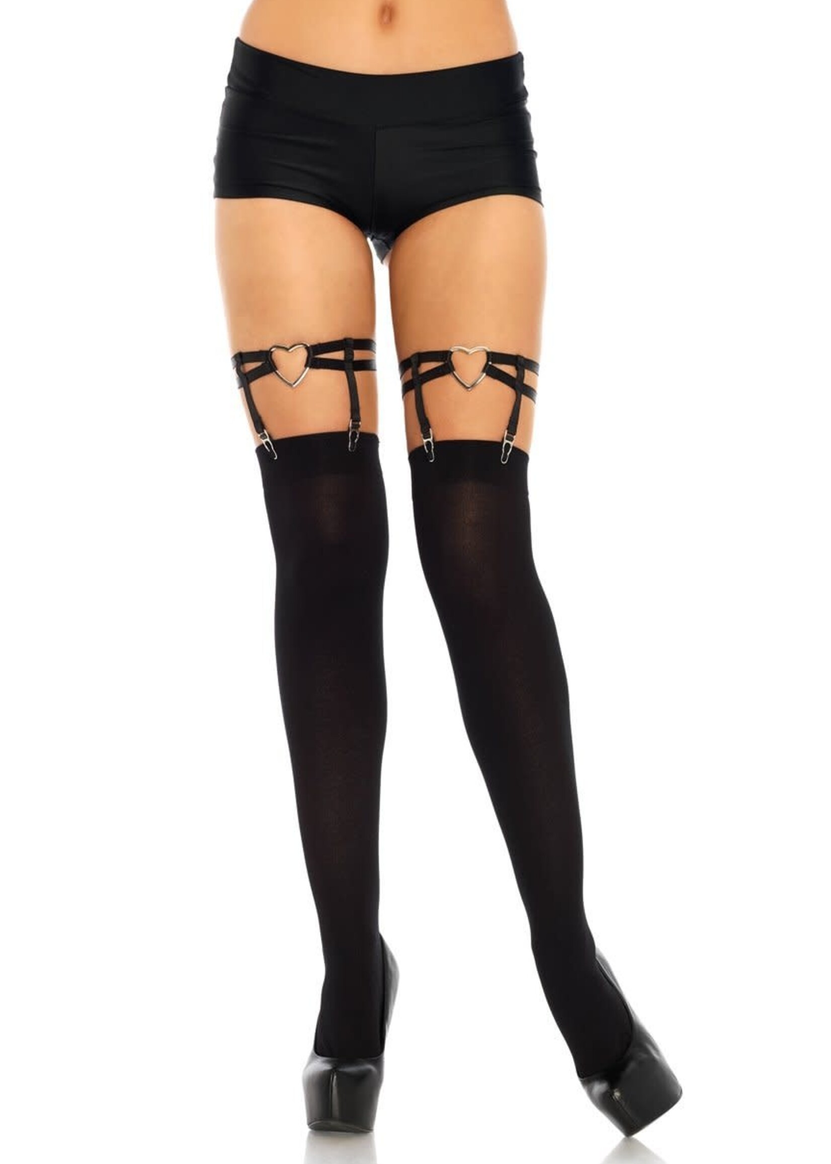 Leg Avenue Heart Thigh High Suspender Garter - One Size