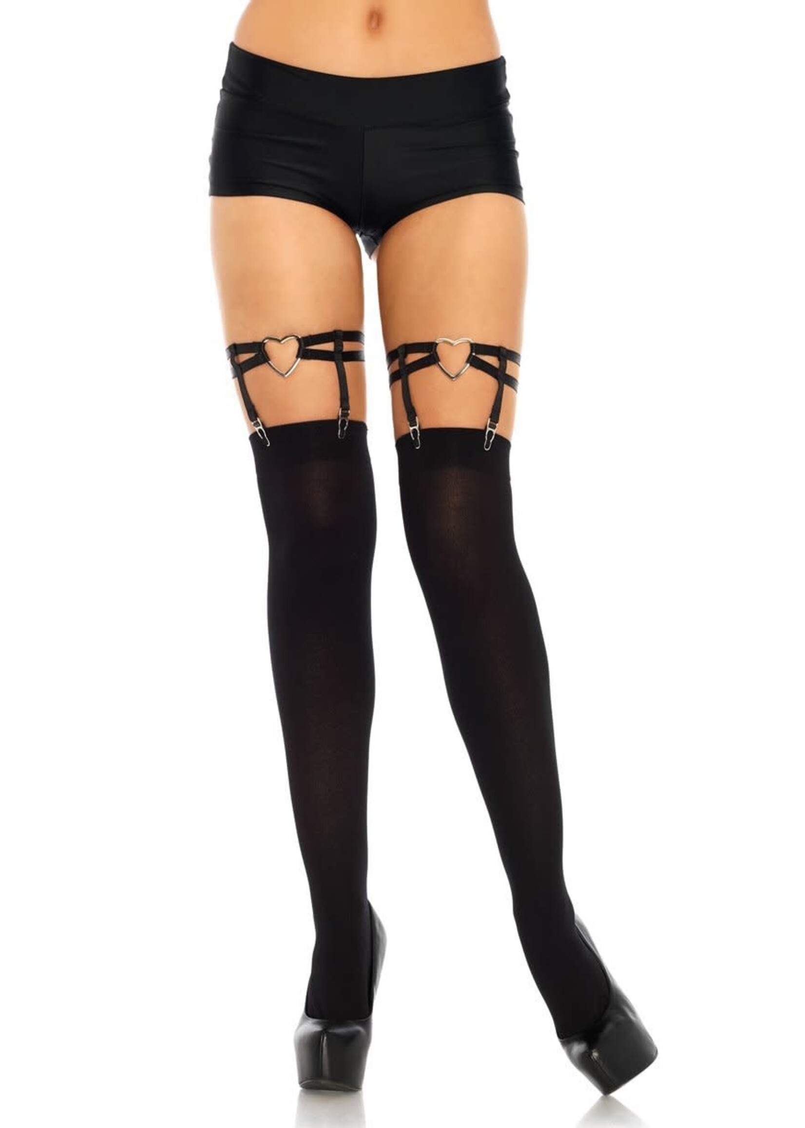 Leg Avenue Heart Thigh High Suspender Garter - One Size